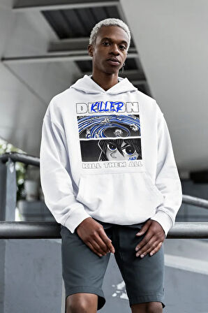 Demon Killer Baskılı Unisex Oversize Kill Them All Anime Hoodie