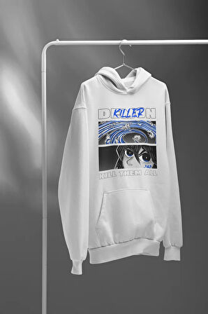 Demon Killer Baskılı Unisex Oversize Kill Them All Anime Hoodie