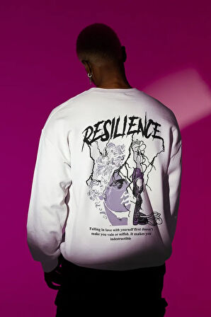 Resilience Yazılı Unisex Oversize Tasarım Sweatshirt