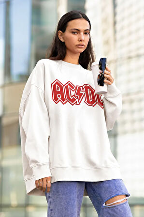 AC DC Rock Metal Müzik Grubu Baskılı Unisex Oversize Sweatshirt