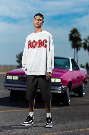 AC DC Rock Metal Müzik Grubu Baskılı Unisex Oversize Sweatshirt