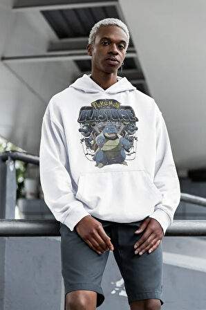 Pokemon Blastoise Baskılı Unisex Oversize Hoodie
