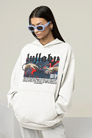 Lullaby Tasarım Baskılı Unisex Oversize Hoodie