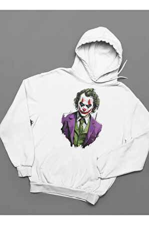 Joker Baskılı Unisex Oversize DC Karakter Hoodie