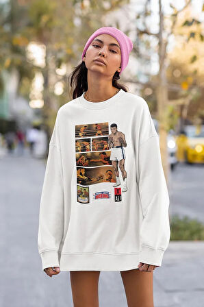 Efsane Boksör Muhammed Alii Baskılı Unisex Oversize Sweatshirt