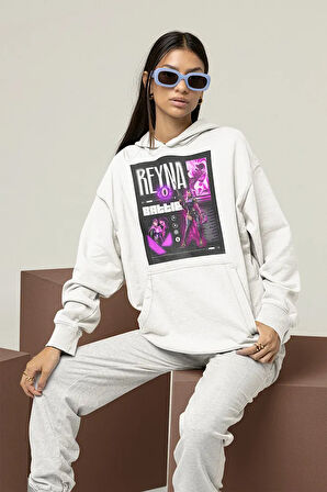 Reyna Battle Yazılı Unisex Oversize Vallorant Hoodie
