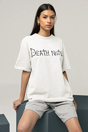 Anime Dizi Death Note Baskılı Unisex Oversize Tişört