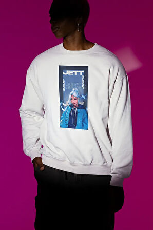 Valorantt Jeett Karakter Baskılı Unisex Oversize Sweatshirt