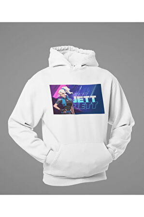 Jett Baskılı Unisex Oversize Vvalorant Hoodie