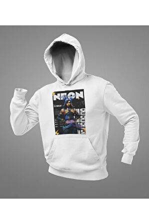 Neon Entry Karakter Baskılı Unisex Oversize Valorantt Hoodie