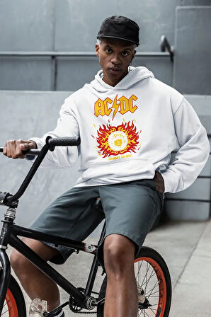 AC DC Highway To Hell Baskılı Unisex Oversize Rock Metal Hoodie