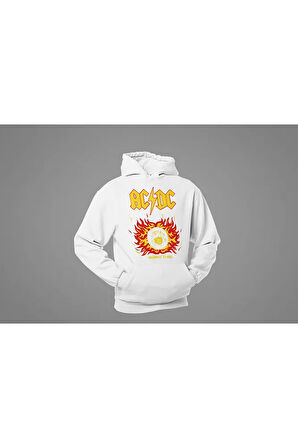 AC DC Highway To Hell Baskılı Unisex Oversize Rock Metal Hoodie
