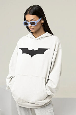 Batman Logo Baskılı Unisex Oversize Dc Karakter Hoodie