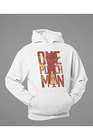 Anime Karakter Baskılı Unisex Hoodie, Oversize One Punch Man Hoodie