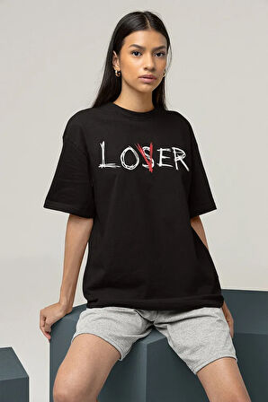 Loser Yazılı Unisex Oversize Tişört