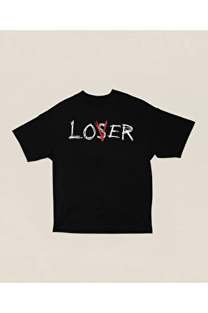 Loser Yazılı Unisex Oversize Tişört