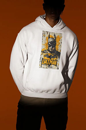 Batman Baskılı Unisex Oversize DC Hoodie