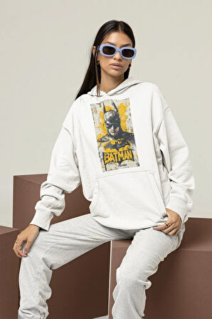 Batman Baskılı Unisex Oversize DC Hoodie