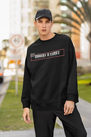 Monkey D. Luffy Baskılı Unisex Oversize Anime Karakter Sweatshirt