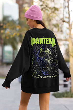 Pantera Rock Metal Müzik Grubu Baskılı Unisex Oversize Sweatshirt