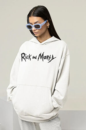 Rick And Morty Yazılı Unisex Oversize Çizgi Film Hoodie