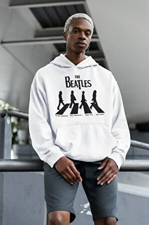 The Beatles Müzik Grubu Baskılı Unisex Oversize Hoodie