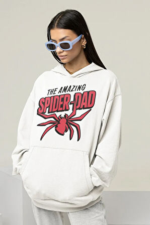 The Amazing Spider-Dad Baskılı Unisex Oversize Örümcek Adam Hoodie