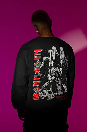Iron Maiden Müzik Grubu Baskılı Unisex Oversize Rock Metal Sweatshirt