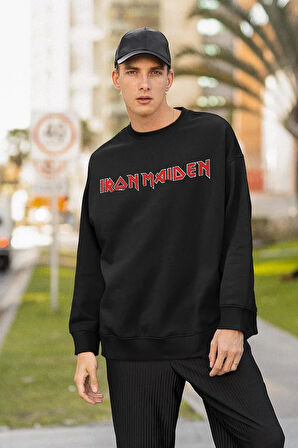 Iron Maiden Müzik Grubu Baskılı Unisex Oversize Rock Metal Sweatshirt