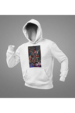 Punks Not Dead Yazılı Unisex Hoodie, Oversize Spider Punk Hoodie