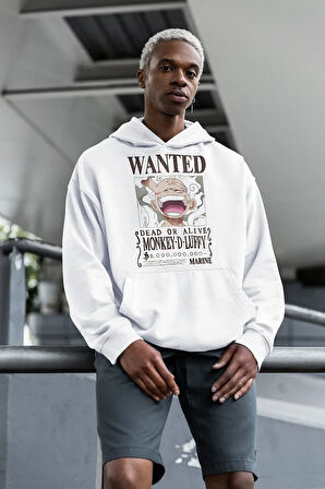 Monkey D. Luffy Baskılı Unisex Oversize Anime Hoodie