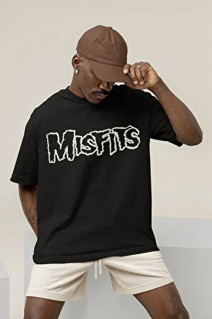 Misfits Müzik Grubu Baskılı Unisex Oversize Rock Metal Tişört