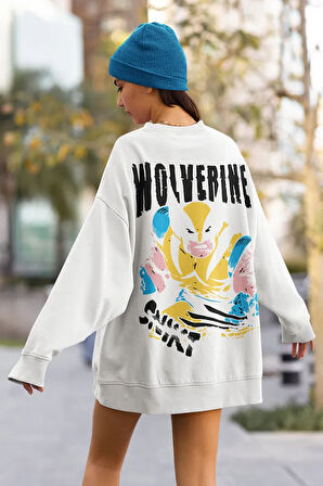 Wolverine Baskılı Unisex Oversize Dc Film Karakter Sweatshirt