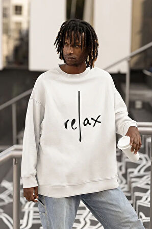 Tasarım Relax Yazılı Unisex Oversize Sweatshirt