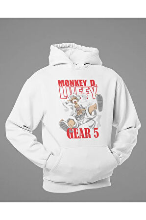 Monkey D. Luffy Gear 5 Baskılı Unisex Oversize Anime Hoodie