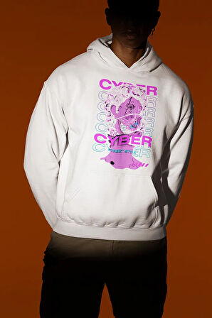 Cyber Street Style Baskılı Unisex Oversize Hoodie