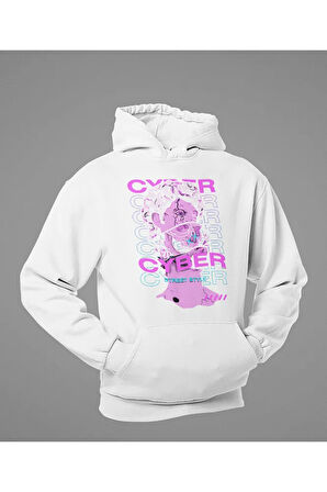 Cyber Street Style Baskılı Unisex Oversize Hoodie