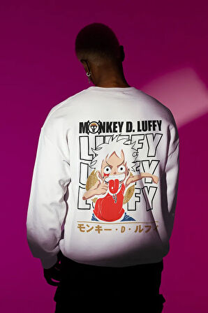 Monkey D. Luffy Baskılı Unisex Oversize Anime Karakter Dizi Sweatshirt
