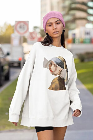 Billie Eilish Baskılı Unisex Oversize Mona Lisa Tasarım Sweatshirt
