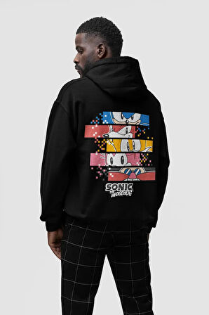 Sonic The Hedgehog Baskılı Unisex Oversize Çizgi Film Hoodie