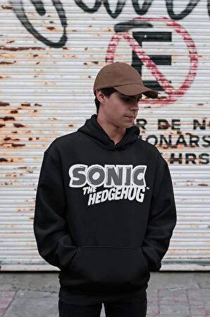 Sonic The Hedgehog Baskılı Unisex Oversize Çizgi Film Hoodie