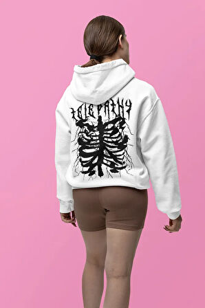Telepathy Baskılı Unisex Oversize Tasarım Hoodie