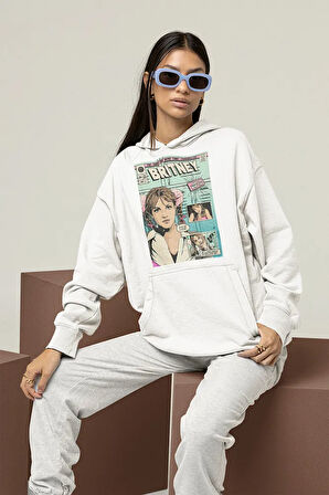 Şarkıcı Britney Spears Dergi Kapağı Temalı Unisex Oversize Hoodie