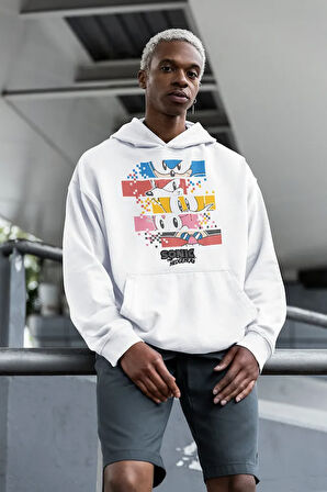 Sonic The Hedgehog Baskılı Unisex Oversize Çizgi Film Hoodie