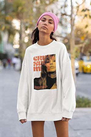 Şarkıcı Taylor Swift Baskılı Unisex Oversize Sweatshirt