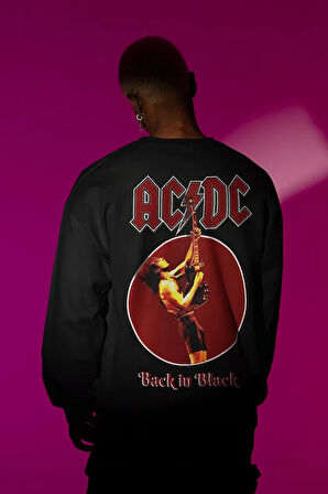 AC DC Rock Metal Müzik Grubu Baskılı Unisex Oversize Sweatshirt