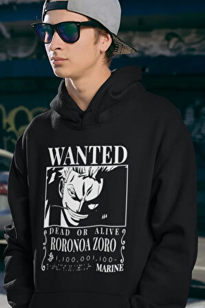Dead Or Alive Roronoa Zoro Anime Karakter Yazılı Unisex Oversize Hoodie