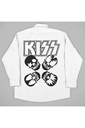 Rock Metal Müzik Grubu Kiss Baskılı Unisex Tasarım Gömlek