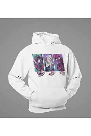 Örümcek Adam Karakterler Baskılı Unisex Oversize Hoodie