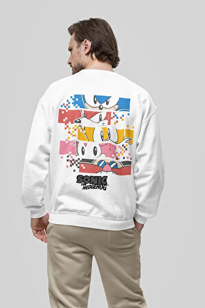 Sonic The Hedgehog Baskılı Unisex Oversize Çizgi Film Sweatshirt